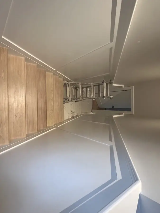 Custom wood feature by Pandora Group LLC.